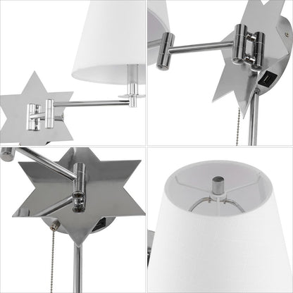 French Country Swing Arm Plug-In Or Hardwired Iron Led Star Wall Sconce