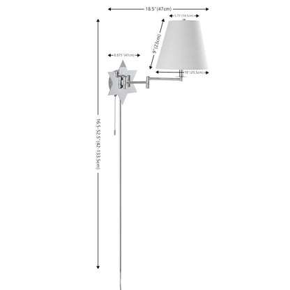 French Country Swing Arm Plug-In Or Hardwired Iron Led Star Wall Sconce