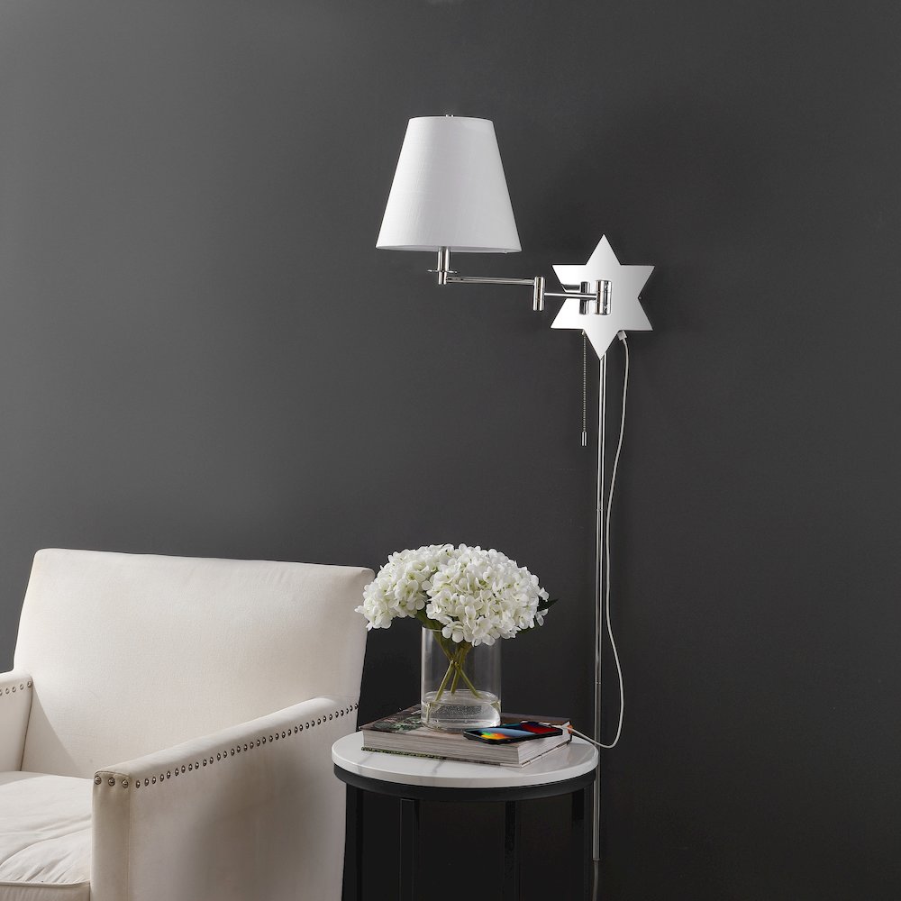 French Country Swing Arm Plug-In Or Hardwired Iron Led Star Wall Sconce