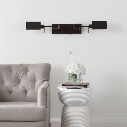Industrial Single Swing Arm Plug In Or Hardwired Iron Led Wall Sconce