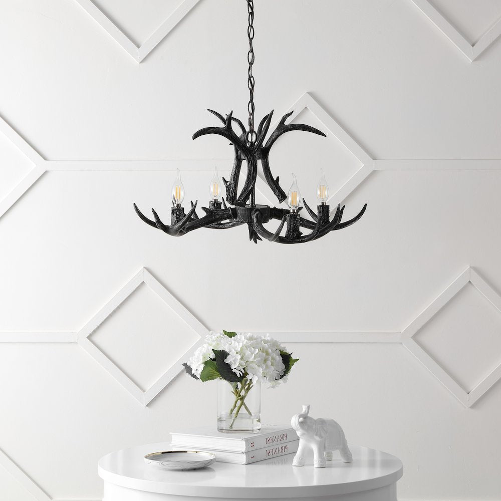 Eldora Adjustable Resin Antler 4-Light Led Chandelier