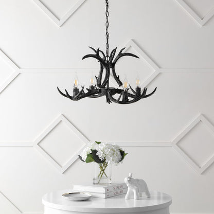 Eldora Adjustable Resin Antler 4-Light Led Chandelier