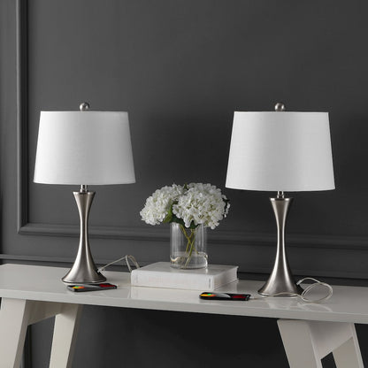 Bennett Modern Glam Iron Hourglass Led Table Lamp With Usb Charging Port