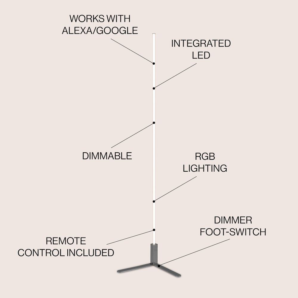 Potts Modern Contemporary Aluminum/Iron Integrated Led Post Floor Lamp