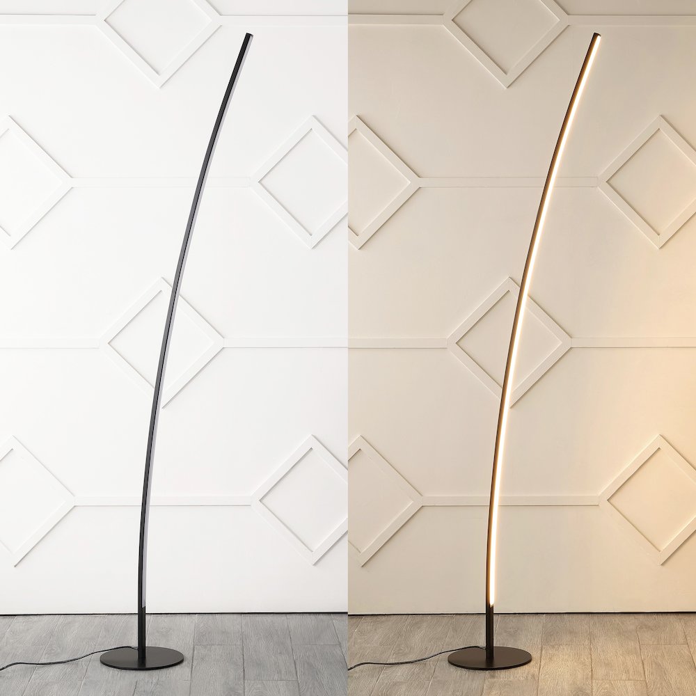 Malthe Modern Contemporary Aluminum/Iron Arc Integrated Led Floor Lamp