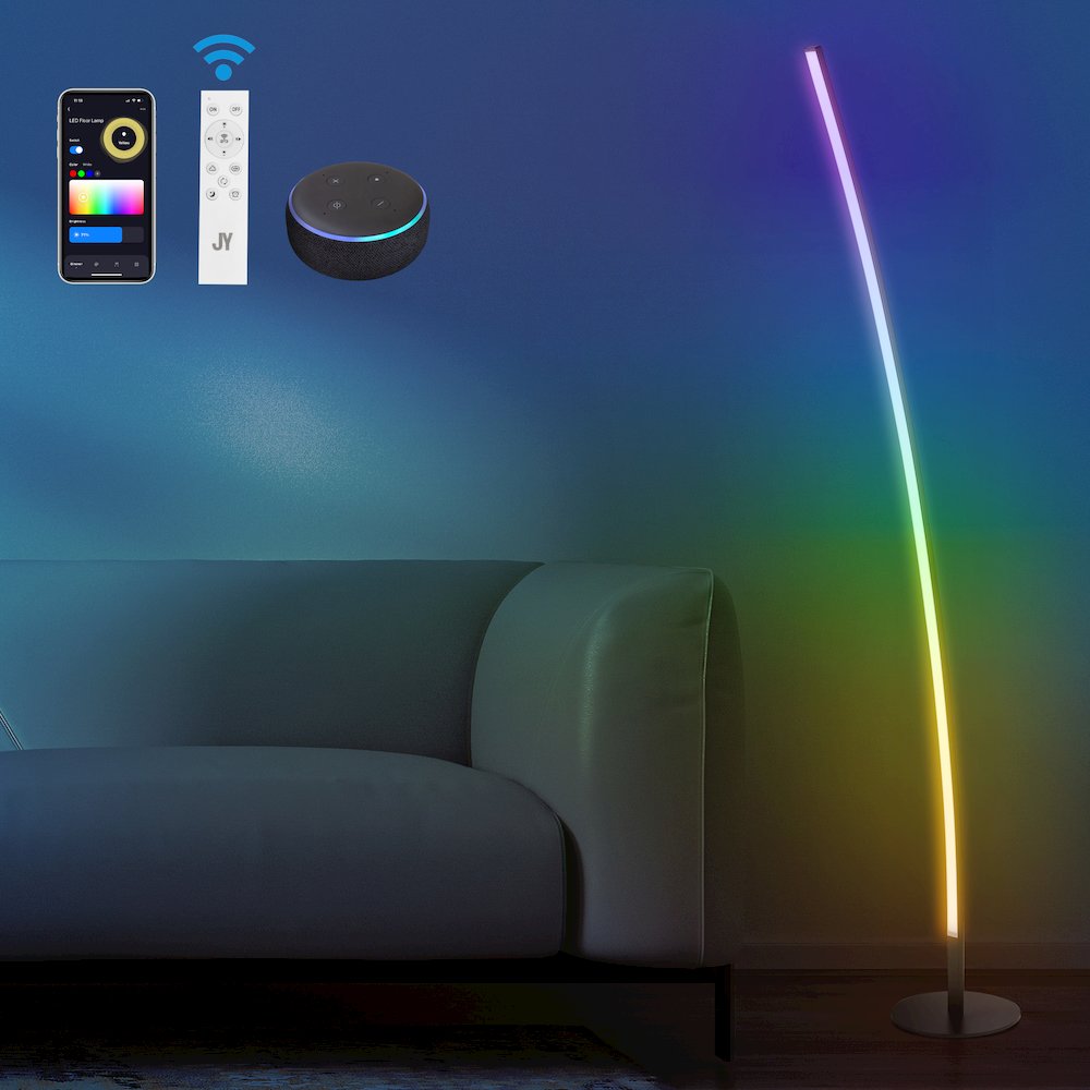 Malthe Modern Contemporary Aluminum/Iron Arc Integrated Led Floor Lamp