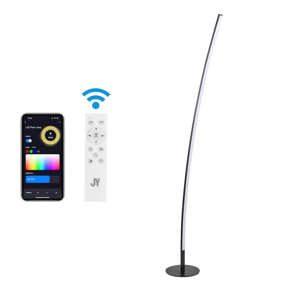 Malthe Modern Contemporary Aluminum/Iron Arc Integrated Led Floor Lamp
