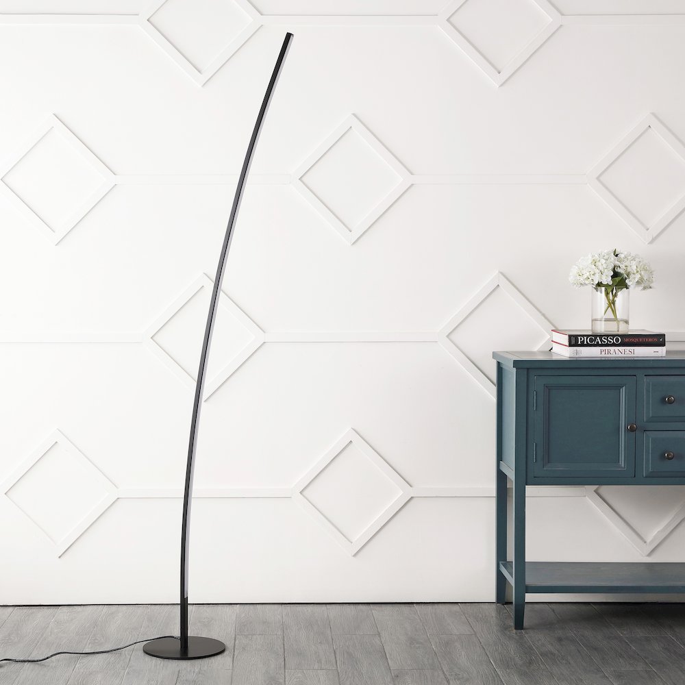 Malthe Modern Contemporary Aluminum/Iron Arc Integrated Led Floor Lamp