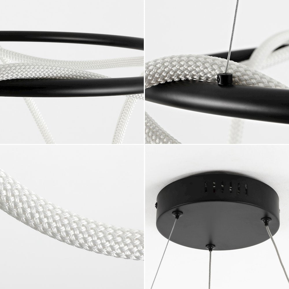 Minimalist 360 Adjustable Silicone Neon Rope Dimmable Integrated LED Chandelier