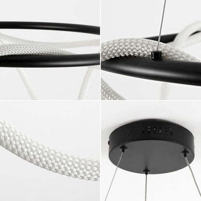 Minimalist 360 Adjustable Silicone Neon Rope Dimmable Integrated LED Chandelier