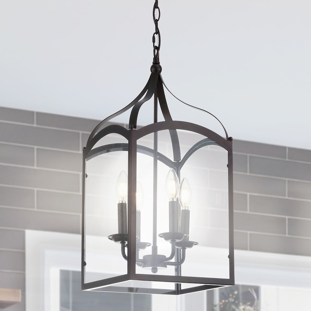 Ruth Traditional Classic Lantern Metal/Glass Led Pendant