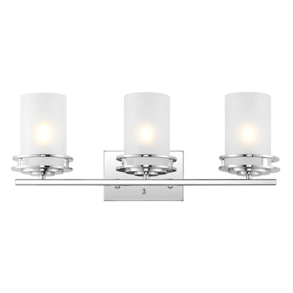 Fairfax Metal/Frosted Glass Contemporary Glam Led Vanity Light