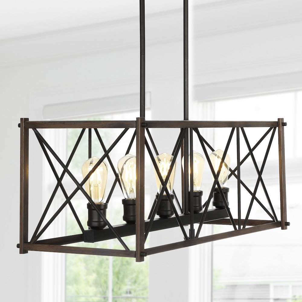 Ferme Adjustable Iron Rustic Farmhouse Led Pendant