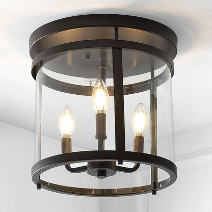 Ciel Simple Farmhouse Metal/Glass Rustic Vintage Led Flush Mount