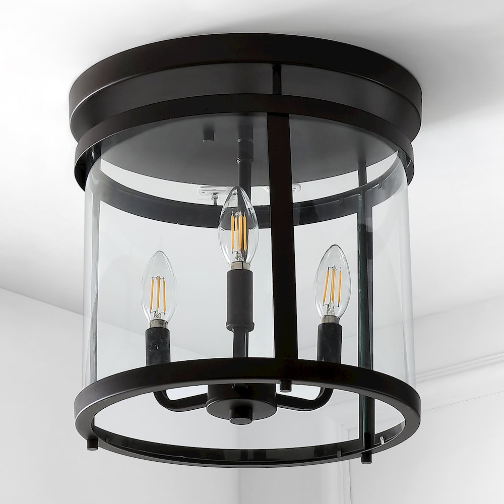 Ciel Simple Farmhouse Metal/Glass Rustic Vintage Led Flush Mount