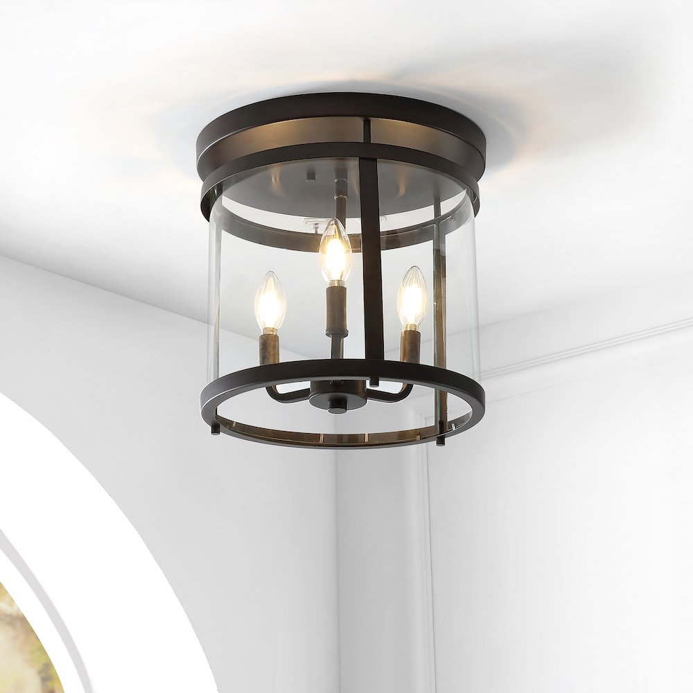 Ciel Simple Farmhouse Metal/Glass Rustic Vintage Led Flush Mount