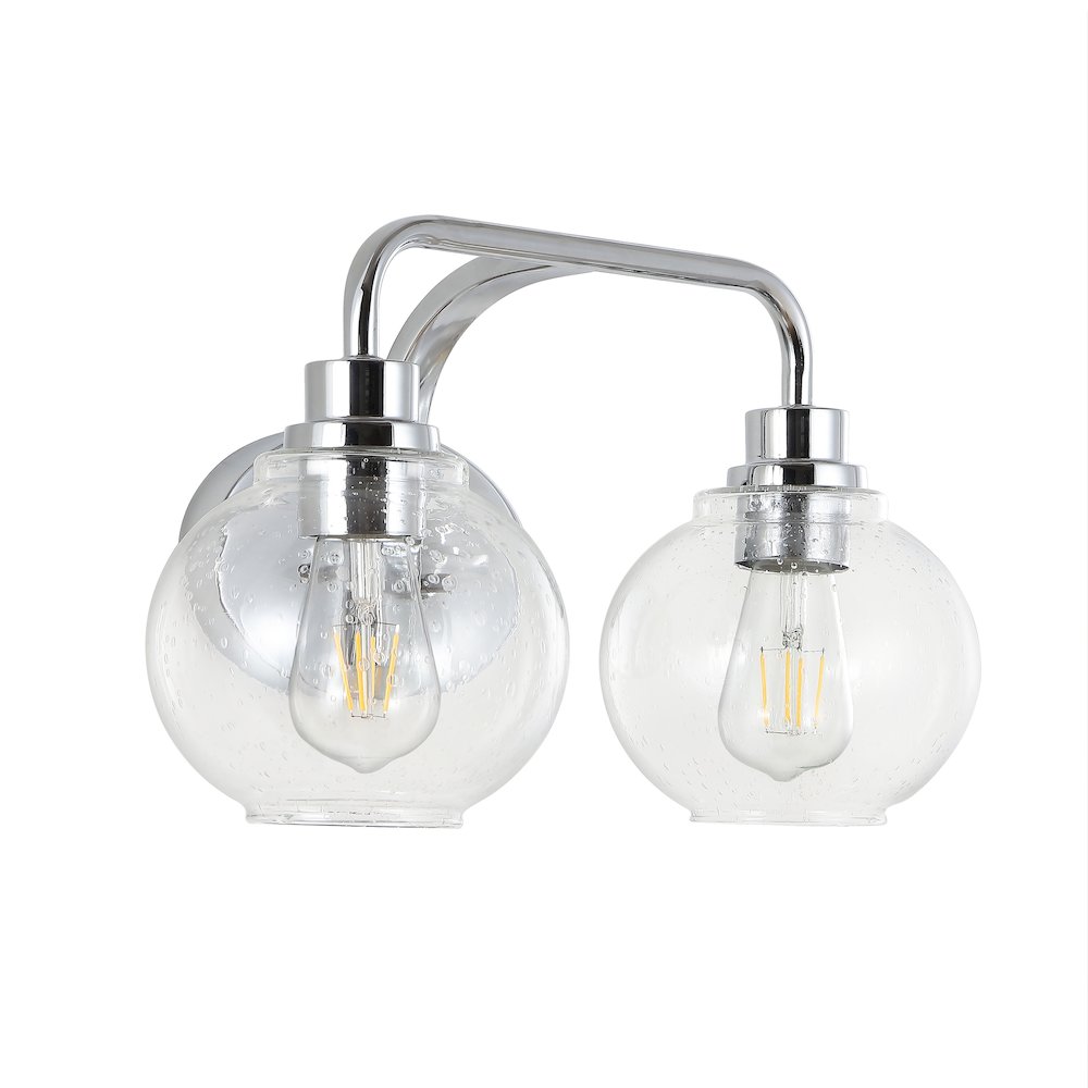 Sandrine Iron/Seeded Glass Cottage Rustic Led Vanity Light