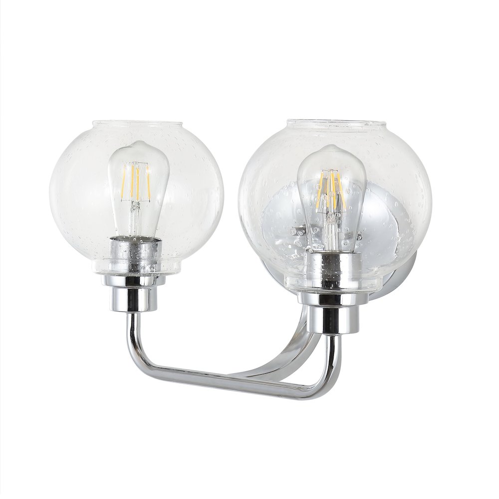 Sandrine Iron/Seeded Glass Cottage Rustic Led Vanity Light
