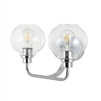 Sandrine Iron/Seeded Glass Cottage Rustic Led Vanity Light