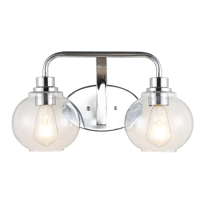 Sandrine Iron/Seeded Glass Cottage Rustic Led Vanity Light