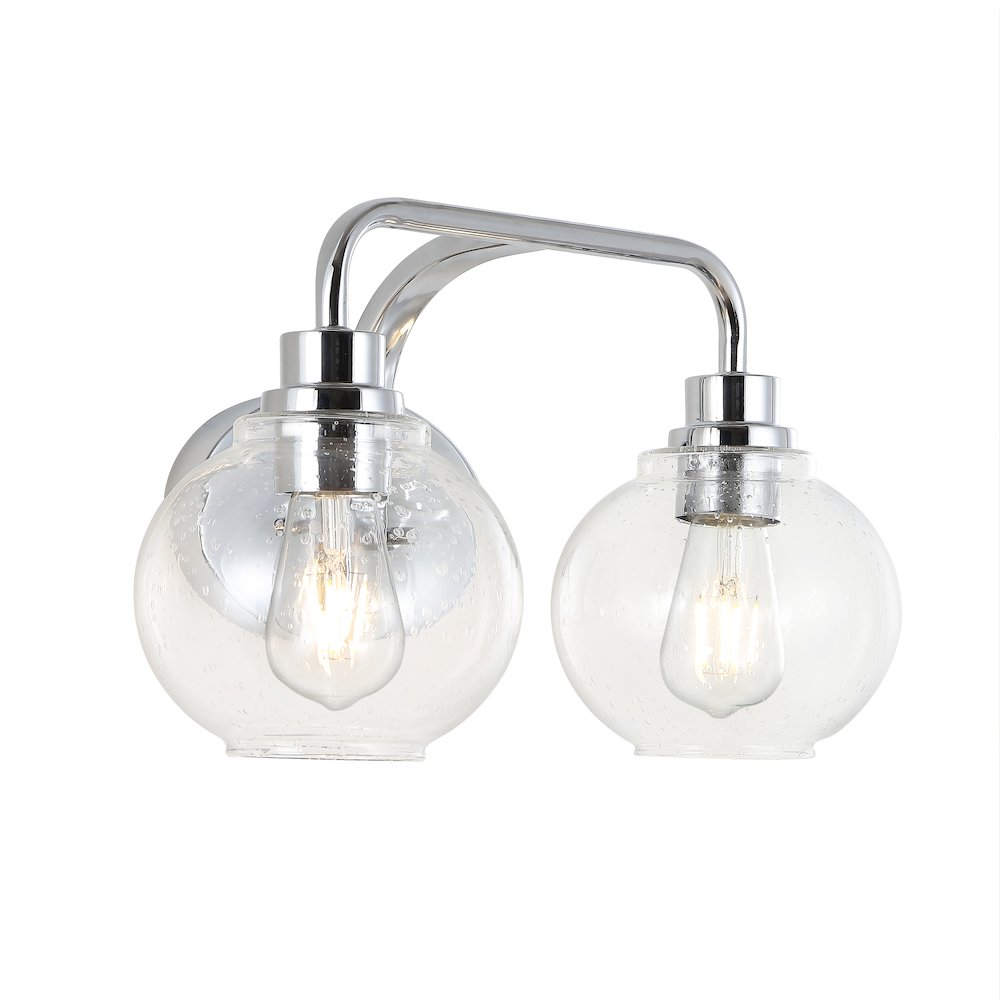 Sandrine Iron/Seeded Glass Cottage Rustic Led Vanity Light