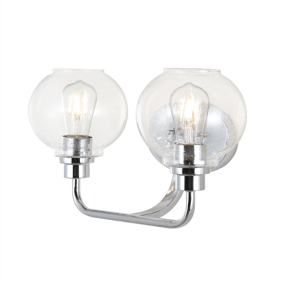 Sandrine Iron/Seeded Glass Cottage Rustic Led Vanity Light