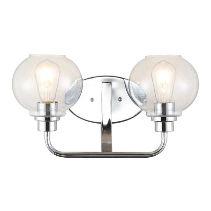 Sandrine Iron/Seeded Glass Cottage Rustic Led Vanity Light