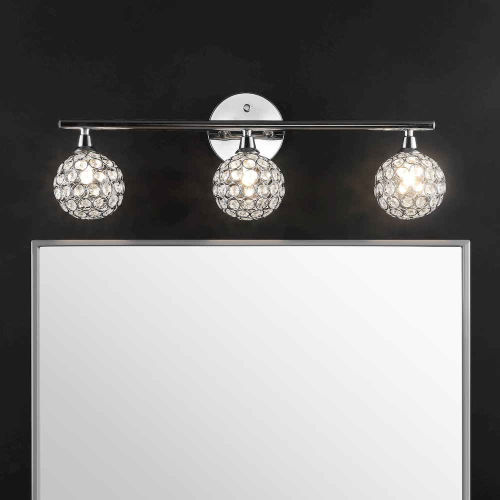 Maeve Iron/Glass Contemporary Glam Led Vanity Light