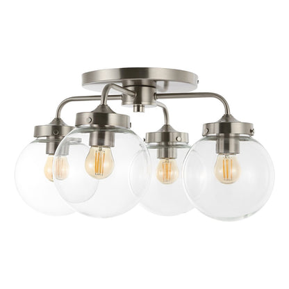 Piper Farmhouse Rustic Iron/Glass Led Semi Flush Mount