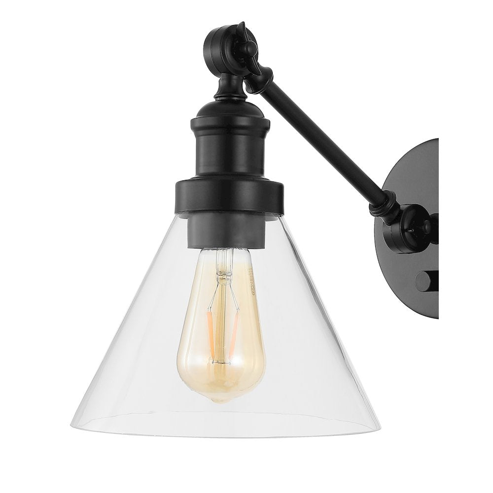 Cowie Iron/Glass Adjustable Led Wall Sconce