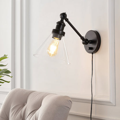 Cowie Iron/Glass Adjustable Led Wall Sconce