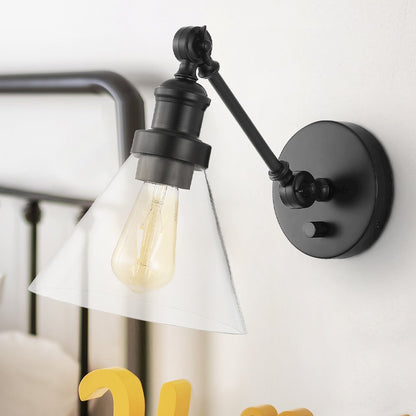 Cowie Iron/Glass Adjustable Led Wall Sconce