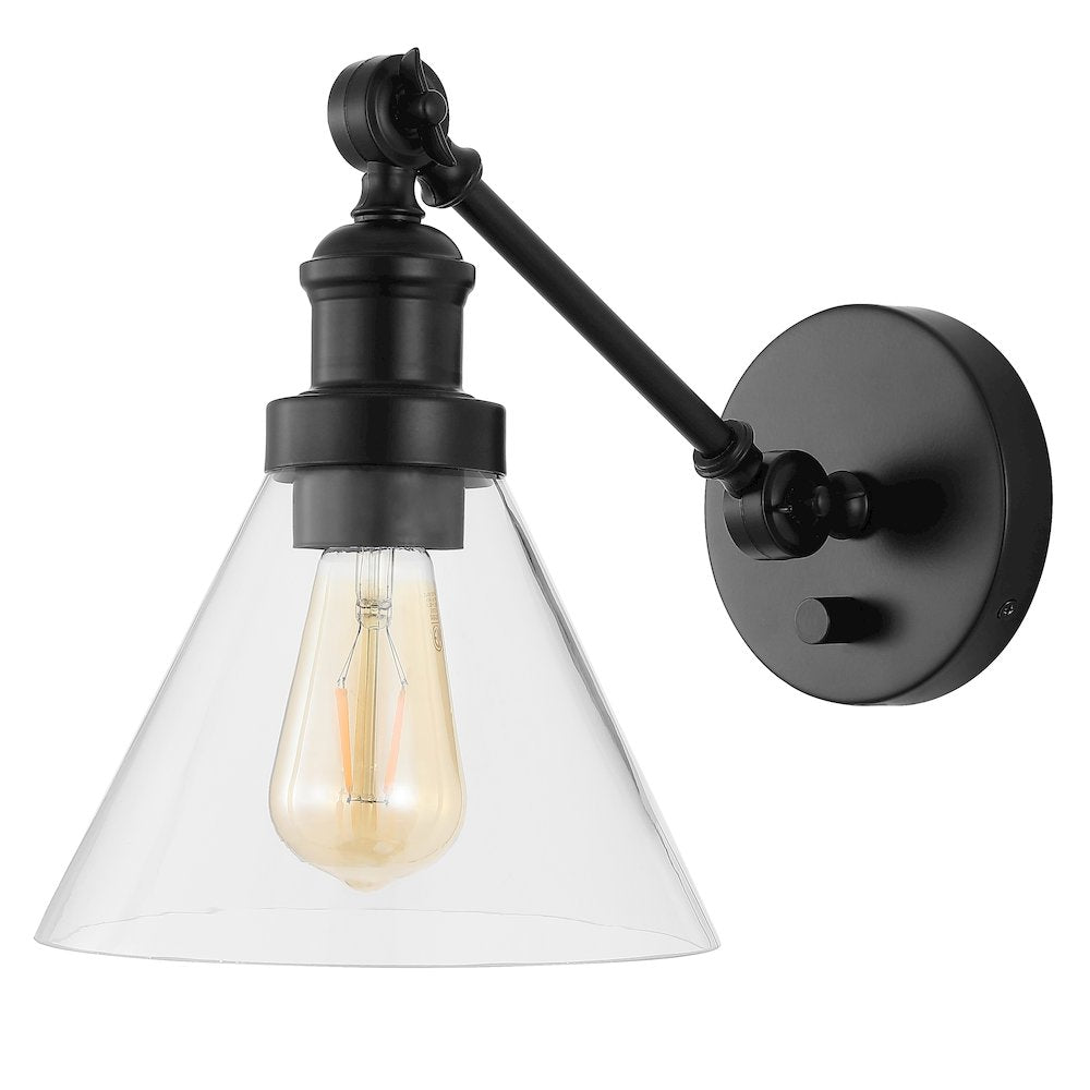 Cowie Iron/Glass Adjustable Led Wall Sconce