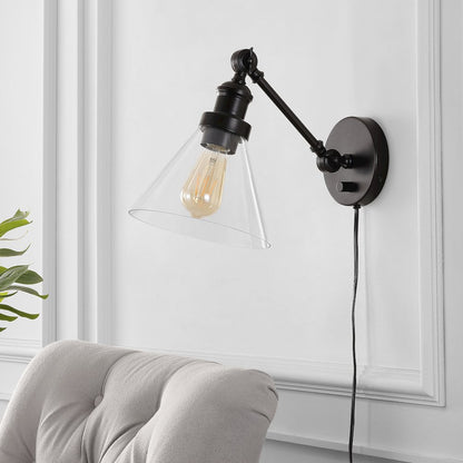 Cowie Iron/Glass Adjustable Led Wall Sconce