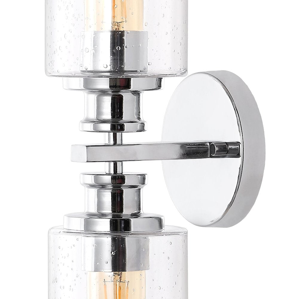 Jules Edison Cylinder Iron/Seeded Glass Farmhouse Contemporary Led Wall Sconce