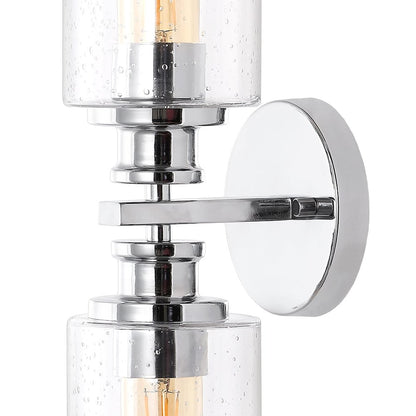 Jules Edison Cylinder Iron/Seeded Glass Farmhouse Contemporary Led Wall Sconce