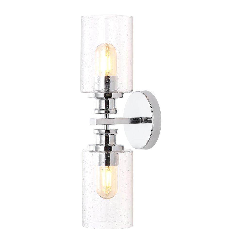 Jules Edison Cylinder Iron/Seeded Glass Farmhouse Contemporary Led Wall Sconce