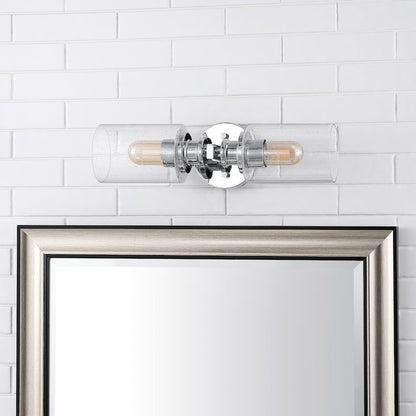 Jules Edison Cylinder Iron/Seeded Glass Farmhouse Contemporary Led Wall Sconce