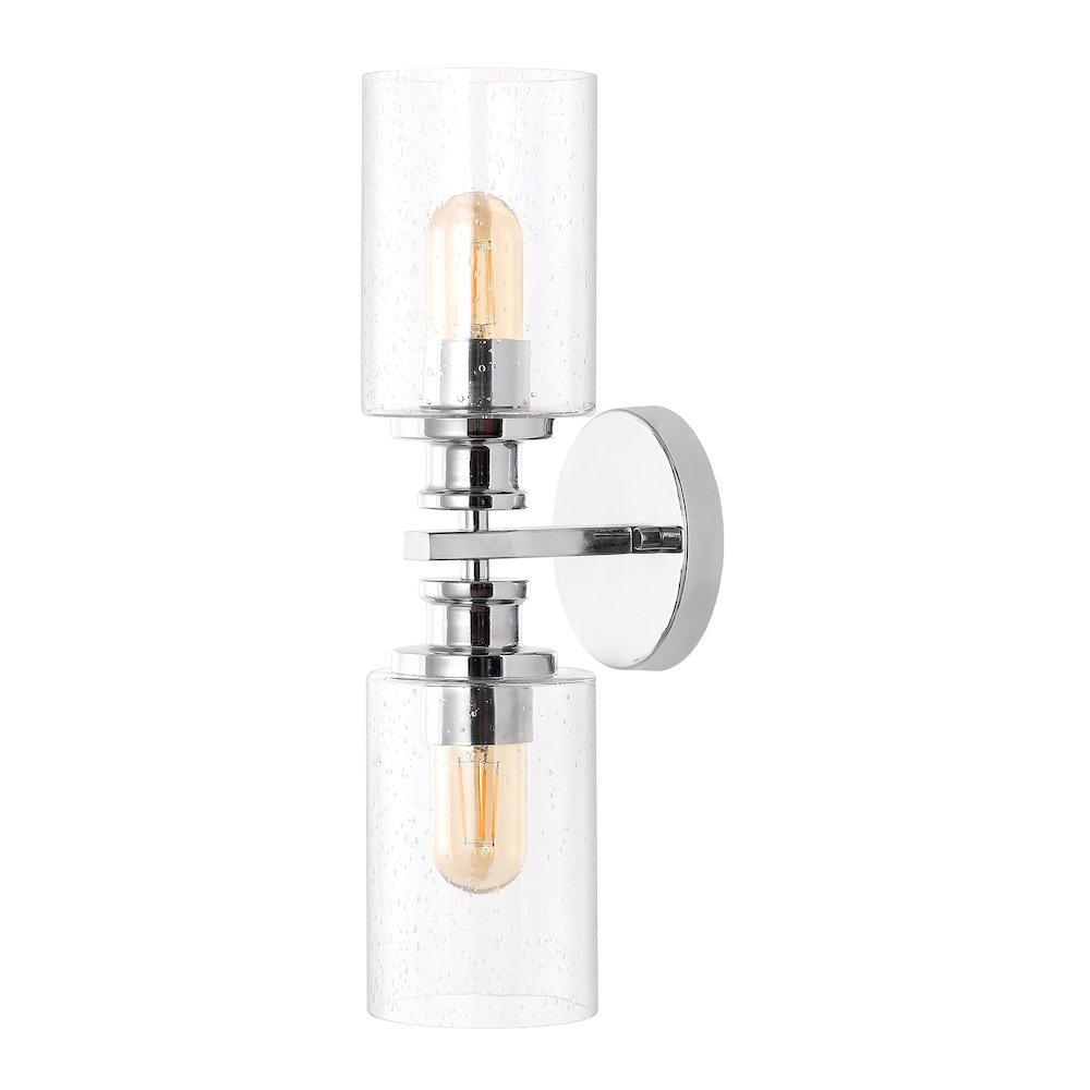 Jules Edison Cylinder Iron/Seeded Glass Farmhouse Contemporary Led Wall Sconce