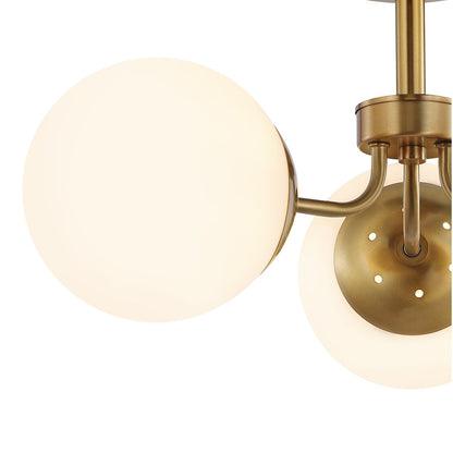Marcel Bistro Bohemian Farmhouse Ironfrosted Glass Led Semi Flush Mount