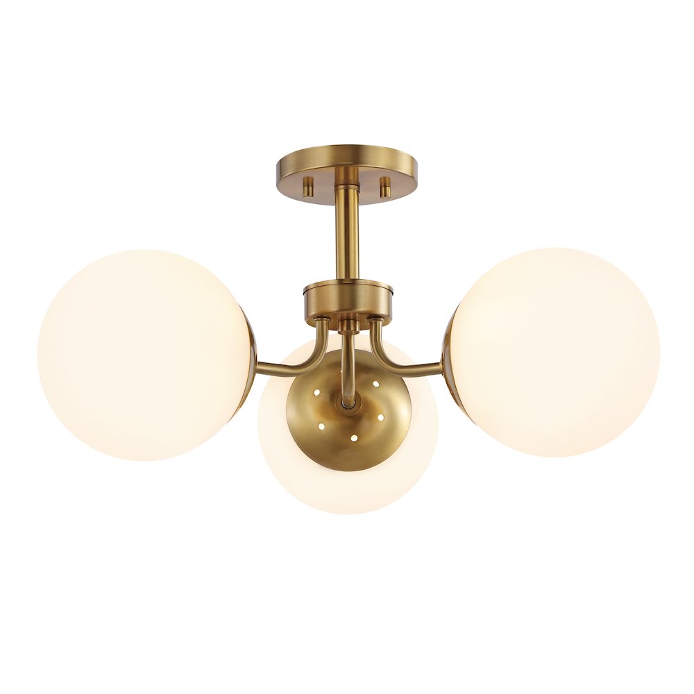 Marcel Bistro Bohemian Farmhouse Ironfrosted Glass Led Semi Flush Mount