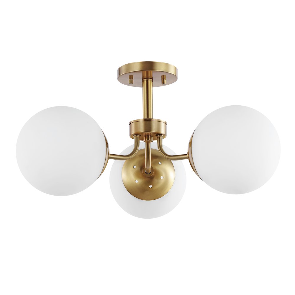 Marcel Bistro Bohemian Farmhouse Ironfrosted Glass Led Semi Flush Mount