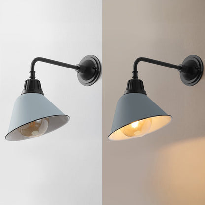 Indoor/Outdoor Iron LED Gooseneck Arm Outdoor Sconce, Matte Silver Blue