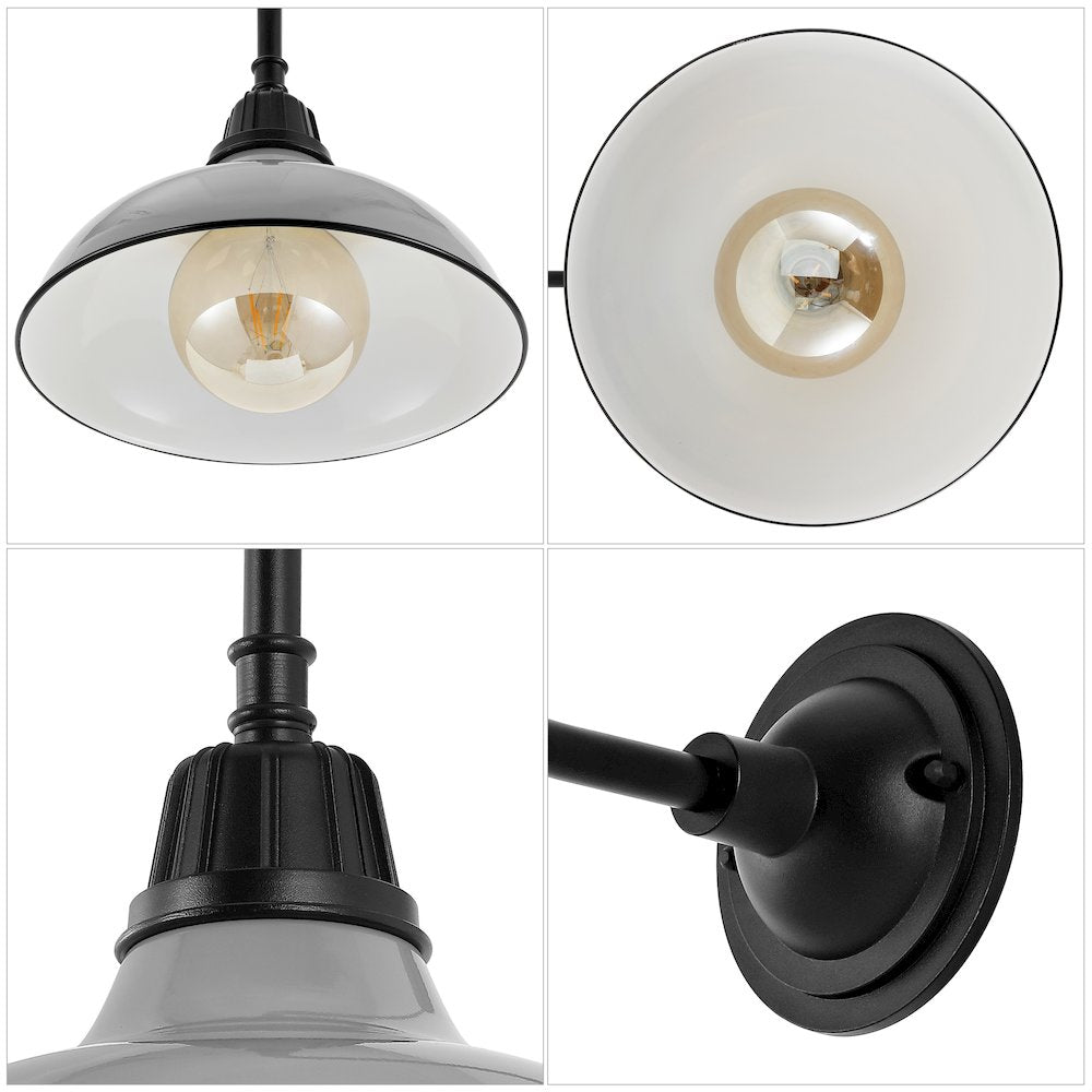 Aurora Farmhouse Industrial Indoor/Outdoor Iron Led Gooseneck Arm Outdoor Sconce