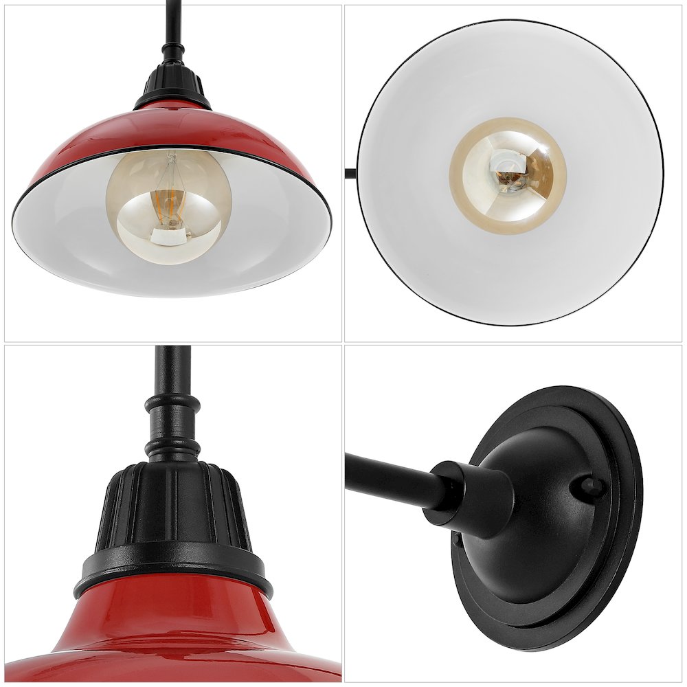 Aurora Farmhouse Industrial Indoor/Outdoor Iron Led Gooseneck Arm Outdoor Sconce