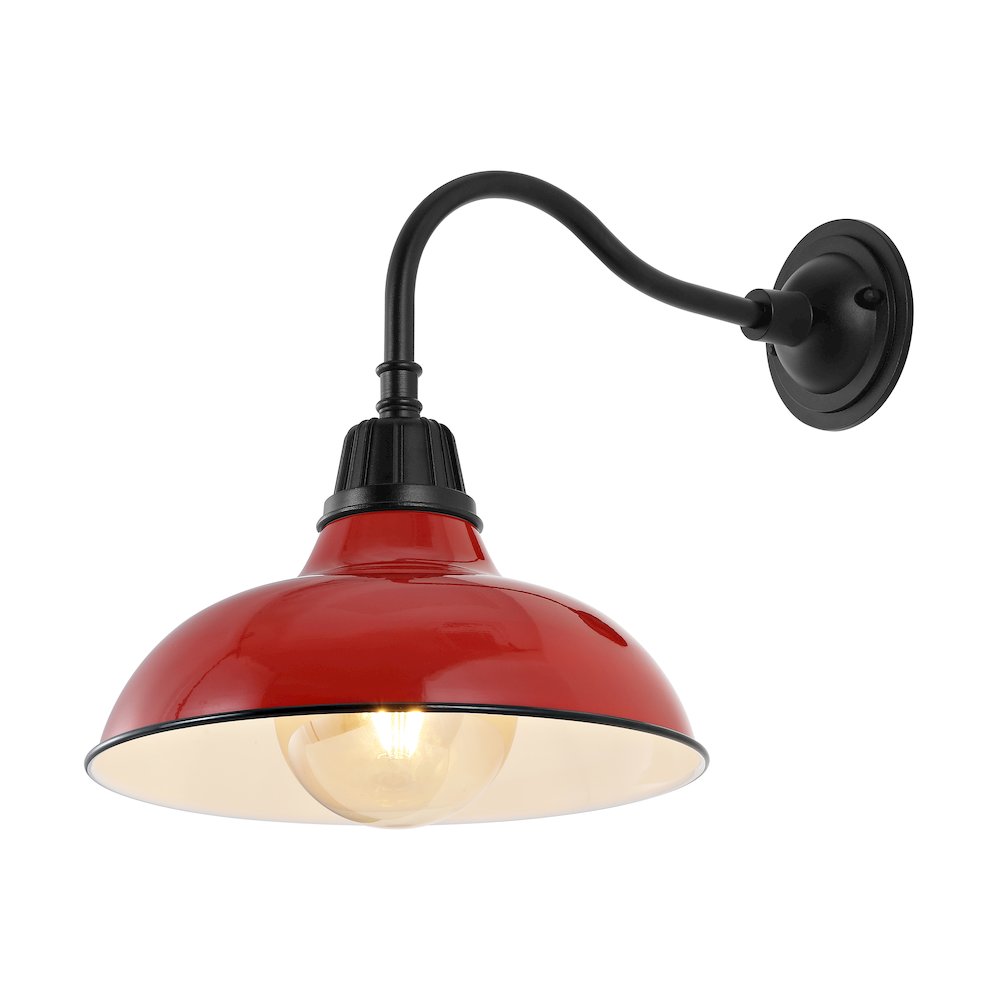 Aurora Farmhouse Industrial Indoor/Outdoor Iron Led Gooseneck Arm Outdoor Sconce