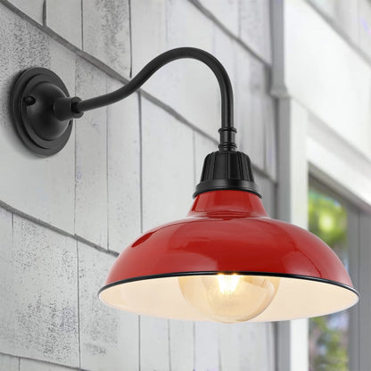 Aurora Farmhouse Industrial Indoor/Outdoor Iron Led Gooseneck Arm Outdoor Sconce