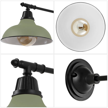 12.25" 1-Light  Iron LED Victorian Arm Outdoor Sconce, Matte Olive Green
