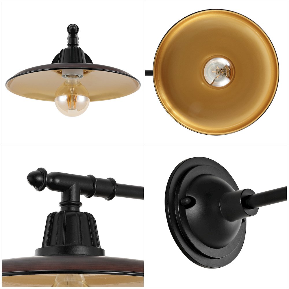 Bonner Farmhouse Industrial Indoor/Outdoor Iron Led Victorian Arm Outdoor Sconce