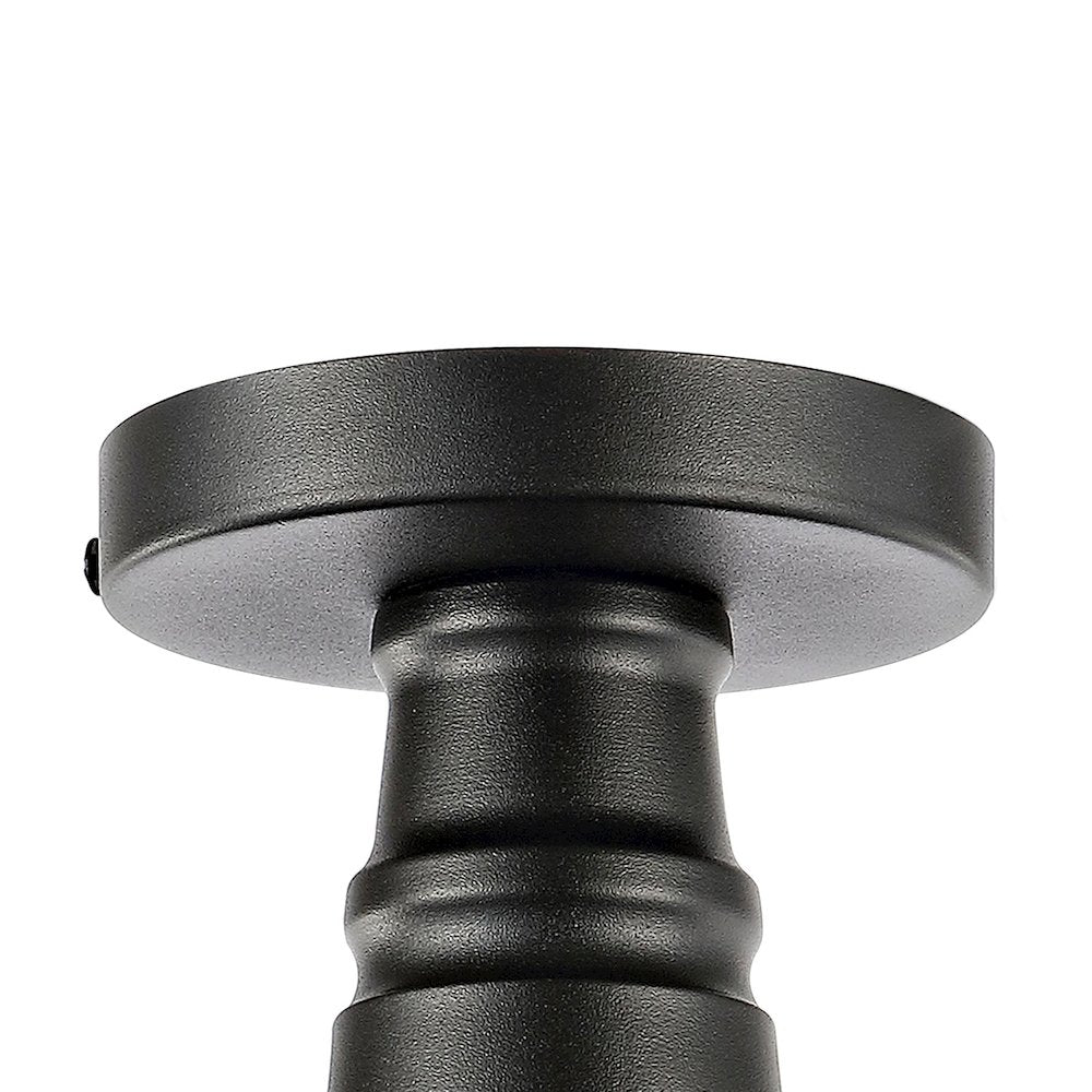 Camila Classic Industrial Indoor/Outdoor Iron Led Semi Flush Mount